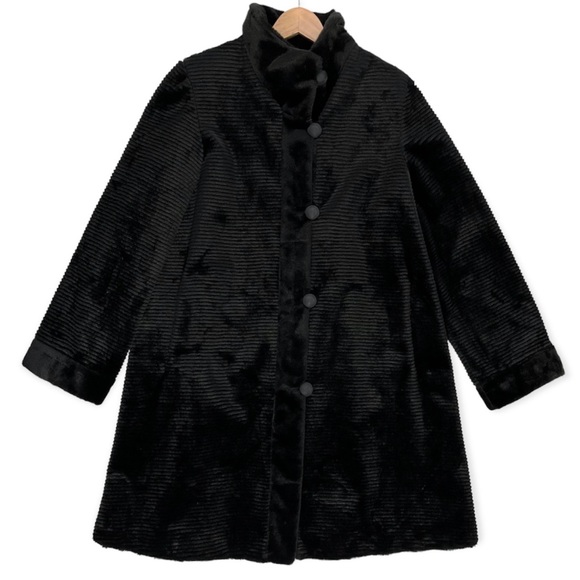 1 MadisonTextured Faux Fur Long Coat - Picture 2 of 10